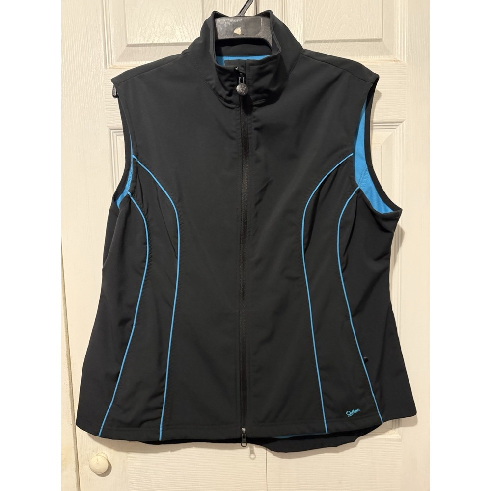 Outback Trading Company vest XXL black blue softshell full zip lined warm